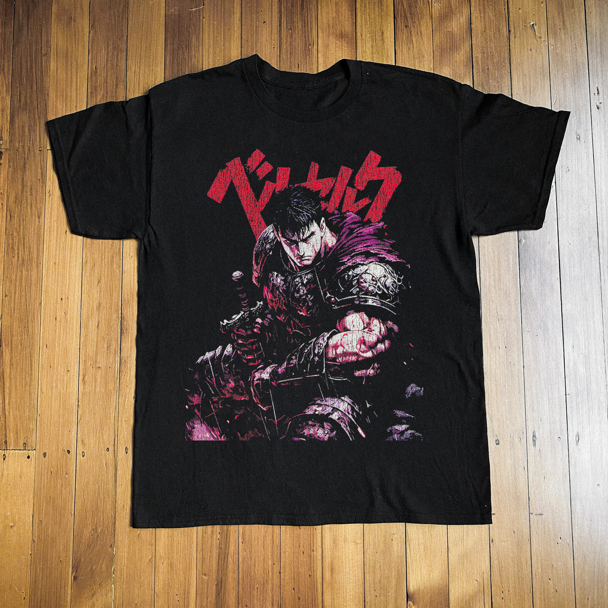 Berserk anime vintage black graphic t-shirt