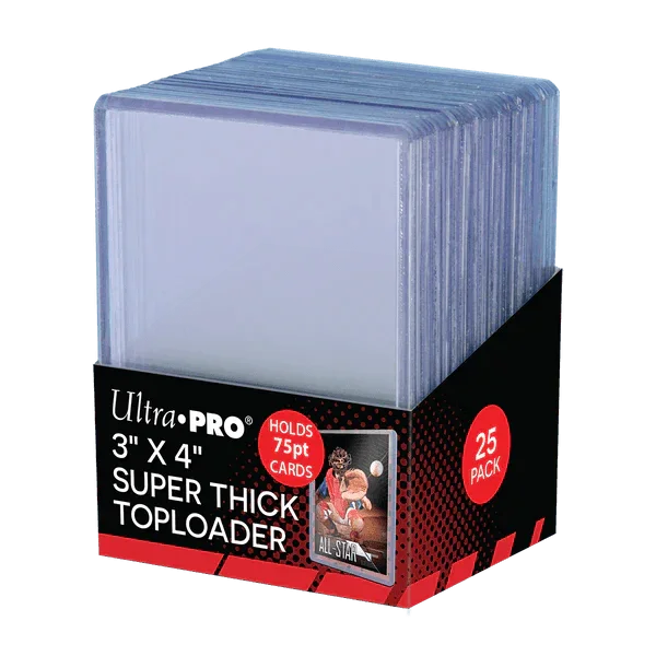 3x4 clear thick 75PT toploaders 25ct card sleeves

