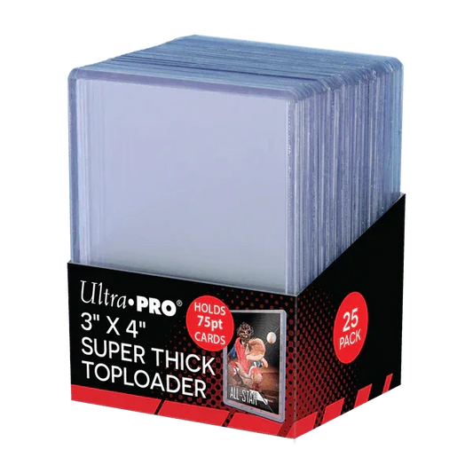 3x4 clear thick 75PT toploaders 25ct card sleeves
