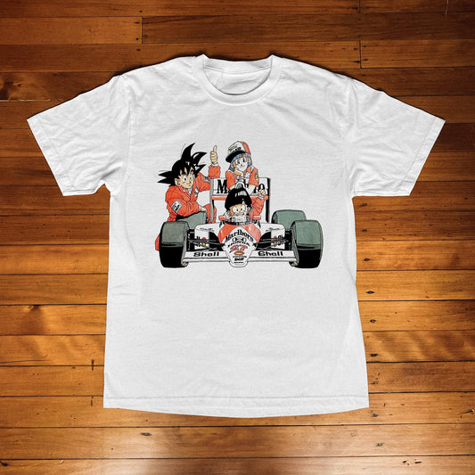 Dragon Ball X Marlboro white anime graphic tee
