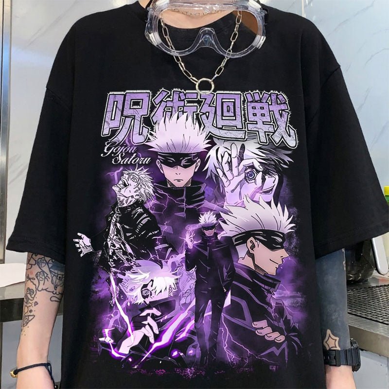 Jujutsu Kaisen Gojo Satoru status change anime graphic t-shirt
