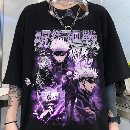 Jujutsu Kaisen Gojo Satoru status change anime graphic t-shirt
