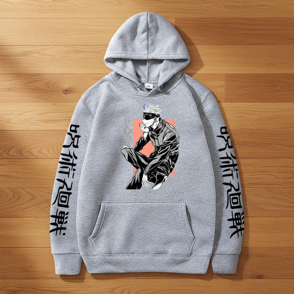 Jujutsu Kaisen Satoru Gojo Think graphic hoodie anime apparel
