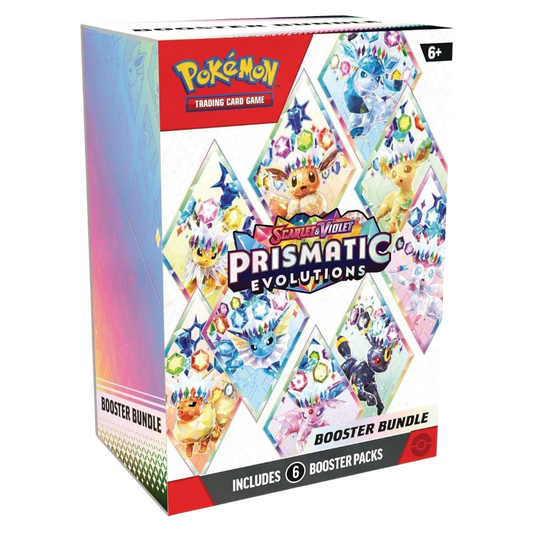 Pokémon Scarlet and Violet Prismatic Evolutions booster bundle trading card game
