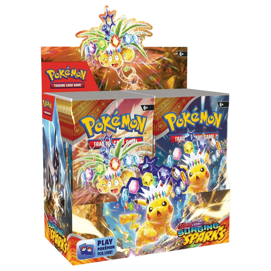 Pokémon Scarlet and Violet Surging Sparks booster box trading card game
