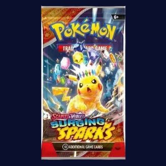 Pokémon Scarlet and Violet Surging Sparks booster pack trading card game
