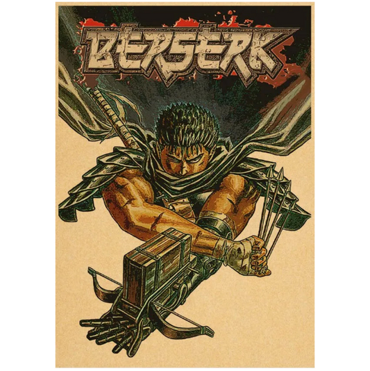 Berserk Anime Canvas Art Set – giclee print on polyester canvas featuring iconic Berserk manga artwork, unframed wall art